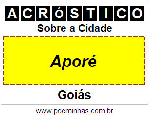 Acróstico Para Imprimir Sobre a Cidade Aporé