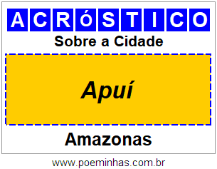 Acróstico Para Imprimir Sobre a Cidade Apuí