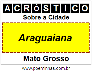 Acróstico Para Imprimir Sobre a Cidade Araguaiana