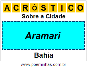 Acróstico Para Imprimir Sobre a Cidade Aramari