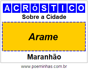 Acróstico Para Imprimir Sobre a Cidade Arame