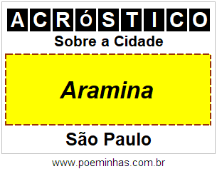 Acróstico Para Imprimir Sobre a Cidade Aramina