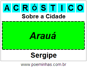 Acróstico Para Imprimir Sobre a Cidade Arauá