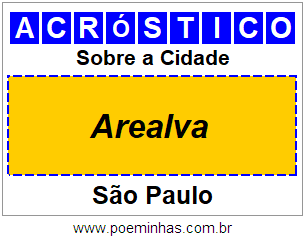 Acróstico Para Imprimir Sobre a Cidade Arealva