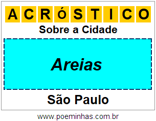 Acróstico Para Imprimir Sobre a Cidade Areias