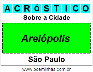 Acróstico Para Imprimir Sobre a Cidade Areiópolis