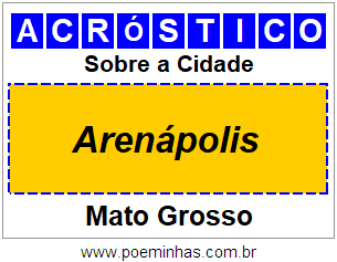 Acróstico Para Imprimir Sobre a Cidade Arenápolis