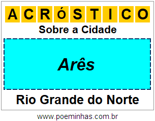 Acróstico Para Imprimir Sobre a Cidade Arês