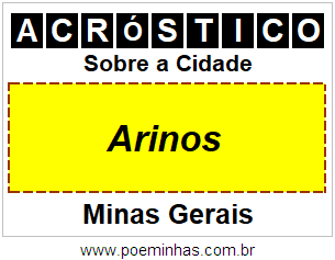 Acróstico Para Imprimir Sobre a Cidade Arinos