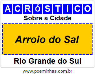 Acróstico Para Imprimir Sobre a Cidade Arroio do Sal