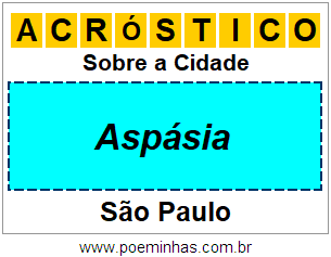 Acróstico Para Imprimir Sobre a Cidade Aspásia