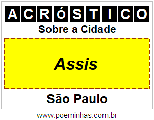 Acróstico Para Imprimir Sobre a Cidade Assis