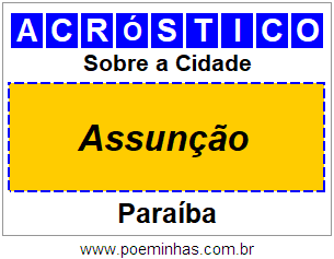 Acróstico Para Imprimir Sobre a Cidade Assunção