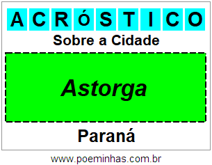 Acróstico Para Imprimir Sobre a Cidade Astorga