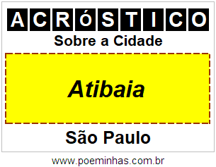 Acróstico Para Imprimir Sobre a Cidade Atibaia