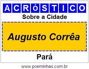 Acróstico Para Imprimir Sobre a Cidade Augusto Corrêa