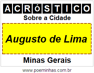 Acróstico Para Imprimir Sobre a Cidade Augusto de Lima