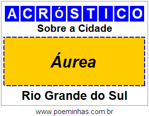 Acróstico Para Imprimir Sobre a Cidade Áurea