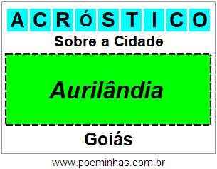 Acróstico Para Imprimir Sobre a Cidade Aurilândia