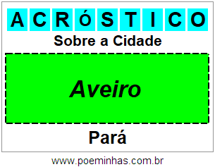 Acróstico Para Imprimir Sobre a Cidade Aveiro