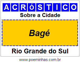 Acróstico Para Imprimir Sobre a Cidade Bagé