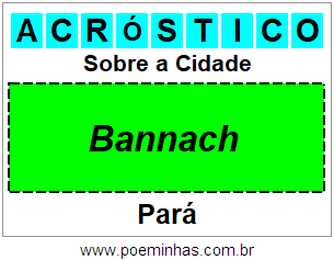 Acróstico Para Imprimir Sobre a Cidade Bannach