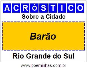 Acróstico Para Imprimir Sobre a Cidade Barão