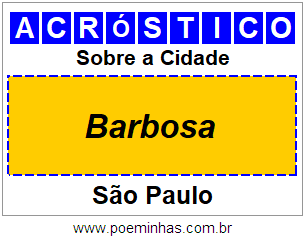 Acróstico Para Imprimir Sobre a Cidade Barbosa