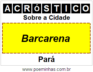 Acróstico Para Imprimir Sobre a Cidade Barcarena