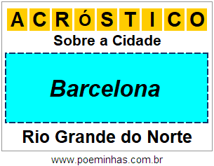 Acróstico Para Imprimir Sobre a Cidade Barcelona