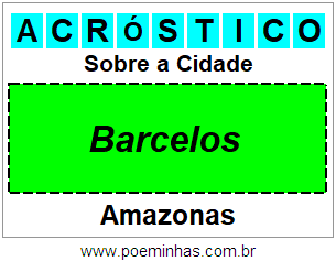 Acróstico Para Imprimir Sobre a Cidade Barcelos