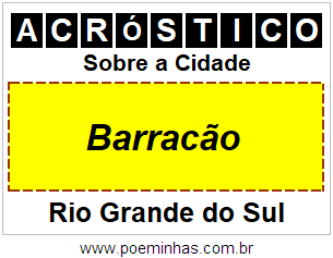 Acróstico Para Imprimir Sobre a Cidade Barracão