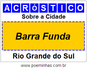 Acróstico Para Imprimir Sobre a Cidade Barra Funda