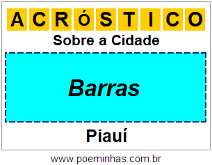 Acróstico Para Imprimir Sobre a Cidade Barras