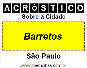 Acróstico Para Imprimir Sobre a Cidade Barretos