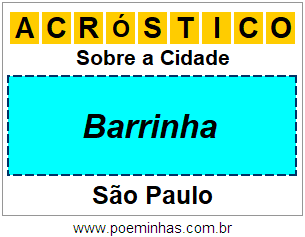 Acróstico Para Imprimir Sobre a Cidade Barrinha