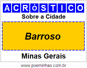 Acróstico Para Imprimir Sobre a Cidade Barroso