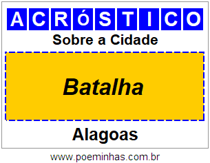 Acróstico Para Imprimir Sobre a Cidade Batalha