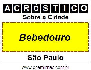 Acróstico Para Imprimir Sobre a Cidade Bebedouro