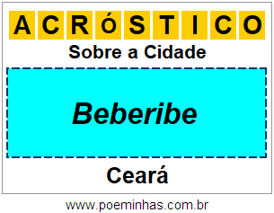 Acróstico Para Imprimir Sobre a Cidade Beberibe