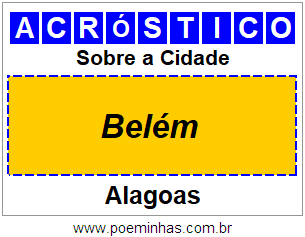 Acróstico Para Imprimir Sobre a Cidade Belém