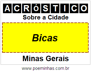 Acróstico Para Imprimir Sobre a Cidade Bicas