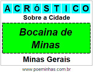 Acróstico Para Imprimir Sobre a Cidade Bocaina de Minas