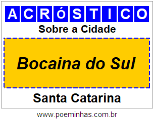 Acróstico Para Imprimir Sobre a Cidade Bocaina do Sul