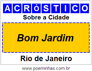 Acróstico Para Imprimir Sobre a Cidade Bom Jardim