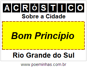 Acróstico Para Imprimir Sobre a Cidade Bom Princípio