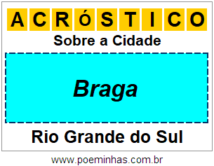 Acróstico Para Imprimir Sobre a Cidade Braga