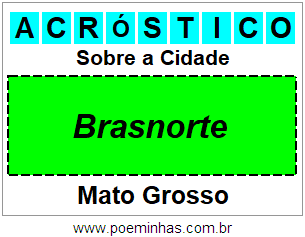 Acróstico Para Imprimir Sobre a Cidade Brasnorte