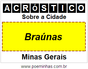 Acróstico Para Imprimir Sobre a Cidade Braúnas