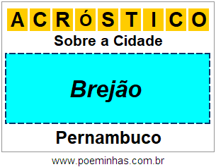 Acróstico Para Imprimir Sobre a Cidade Brejão